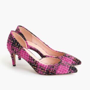J. Crew Colette d'Orsay Pumps in Pink Fuchsia Tweed 9
